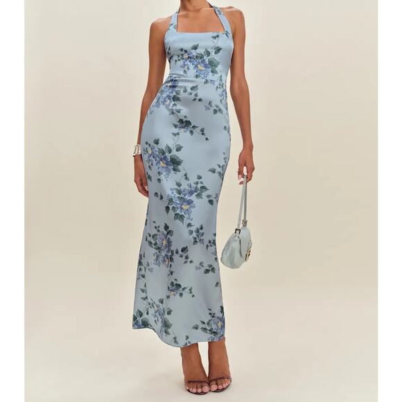 Reformation Ivan Silk Dress Fresh Air - Picture 13 of 14